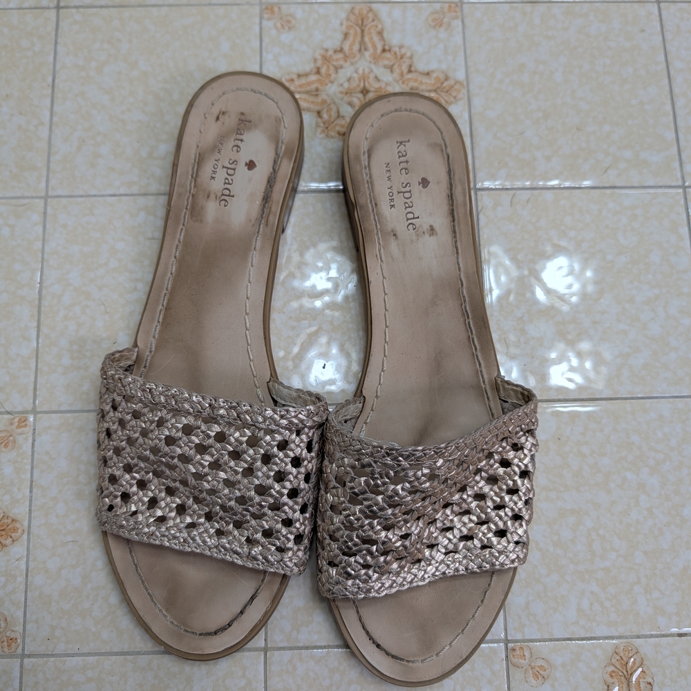 Kate Spade Metallic Woven Sandals